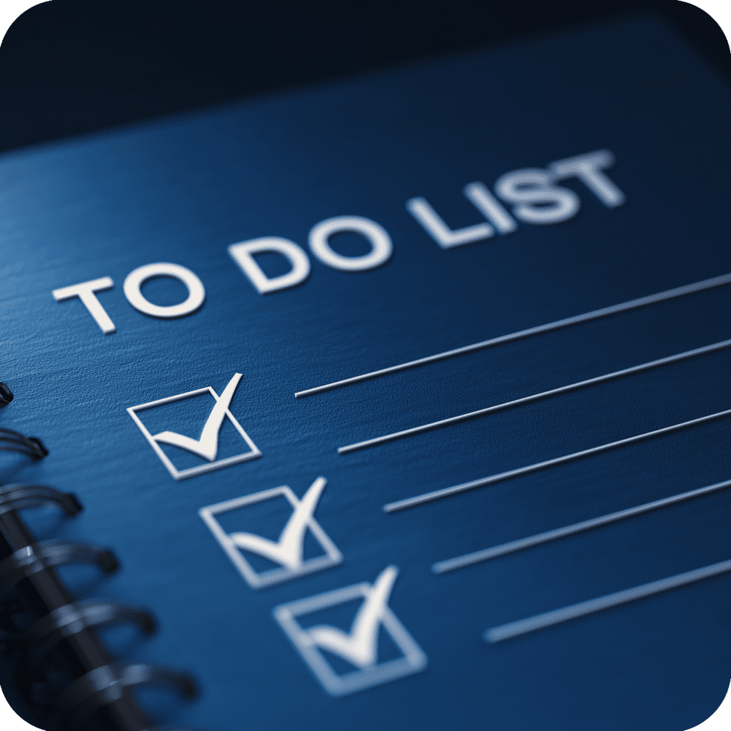 a dark blue to do list